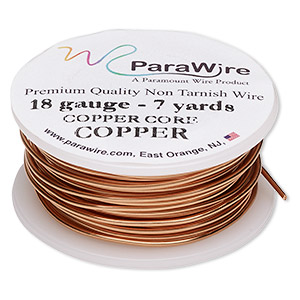 Wire, ParaWire™, copper, round, 18 gauge. Sold per 7-yard spool