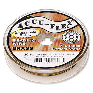 Beading wire, Accu-Flex&reg;, nylon and brass, clear, 7 strand, 0.014-inch diameter. Sold per 30-foot spool.