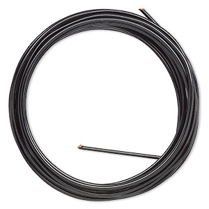 Wire, ParaWire™, black enamel copper, round, 20 gauge. Sold per 10-yard  spool.