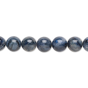 A Grade Gemstone Natural Blue Dumoriterite Stone Round Jewelry Making Beads 15" 