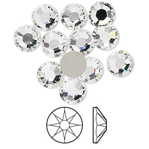 Flat back, Crystal Passions&reg;, crystal clear, foil back, 7.07-7.27mm round rose (2088), SS34. Sold per pkg of 12.