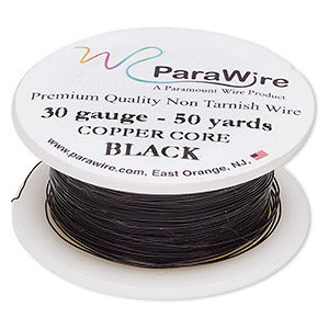 Wire, ParaWire™, black enamel copper, round, 30 gauge. Sold per 50-yard  spool. - Fire Mountain Gems and Beads