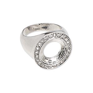 Ring Settings Imitation rhodium-finished Silver Colored