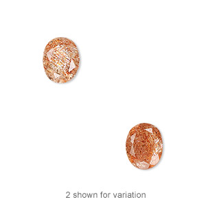 Gem, sunstone (natural), golden-orange, 10x8mm hand-cut faceted oval, B+ grade, Mohs hardness 6 to 6-1/2. Sold individually.