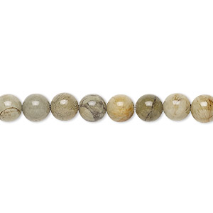 Bead, silver mist jasper (natural), 6mm round, B grade, Mohs hardness 6-1/2 to 7. Sold per 15-1/2&quot; to 16&quot; strand.