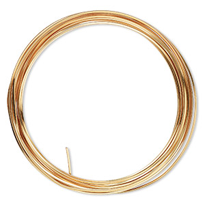 Wire, ParaWire&#153;, gold-finished copper, square, 21 gauge. Sold per 4-yard section.