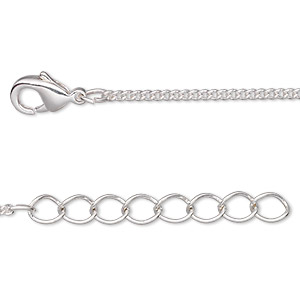 Extender chain, sterling silver, 4mm round link, 1 inch. Sold per pkg of 2.  - Fire Mountain Gems and Beads