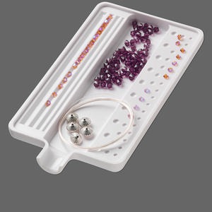Sorting tray, acrylic, white, 7x4-inch rectangle with funnel. Sold individually.