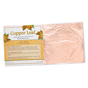 Copper leaf sheet, 100% copper, 5-1/2 x 5-1/2 inches. Sold per pkg of 25  sheets. - Fire Mountain Gems and Beads