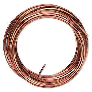 Wire, ParaWire&#153;, antiqued copper, square, 18 gauge. Sold per 7-yard section.