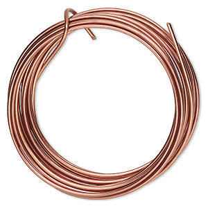 Wire, ParaWire&#153;, antiqued copper, round, 14 gauge. Sold per 10-foot section.