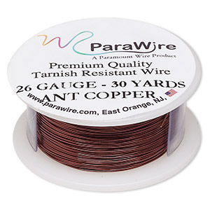 Wire, ParaWire™, antiqued copper, round, 26 gauge. Sold per 30-yard spool.  - Fire Mountain Gems and Beads