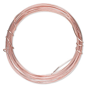Wire, ParaWire&#153;, rose gold-finished copper, half-round, 21 gauge. Sold per 4-yard section.