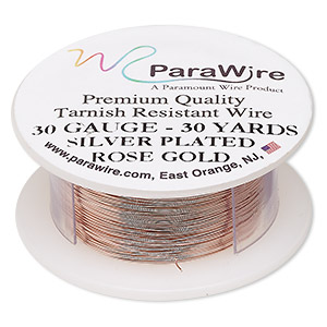 Wire, Zebra Wire™, color-coated copper, red, round, 30 gauge. Sold