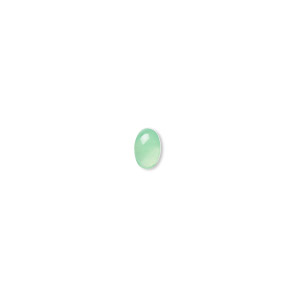 Cabochon, chrysoprase (natural), 6x4mm calibrated oval, B grade, Mohs hardness 6-1/2 to 7. Sold per pkg of 2.