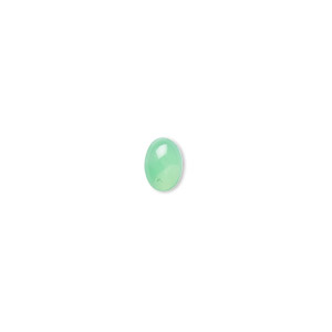 Cabochon, chrysoprase (natural), 7x5mm calibrated oval, B grade, Mohs hardness 6-1/2 to 7. Sold per pkg of 2.