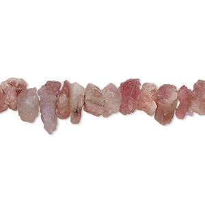 Bead, pink tourmaline (natural), medium to large rough chip, Mohs hardness 7 to 7-1/2. Sold per 8-inch strand, approximately 50-55 beads.