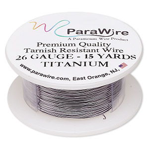 Wire, ParaWire™, titanium-finished copper, round, 26 gauge. Sold