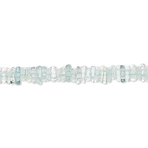 Bead, aquamarine (heated), 4x1mm-5x2mm hand-cut square rondelle, B grade, Mohs hardness 7-1/2 to 8. Sold per 8-inch strand, approximately 95-150 beads.