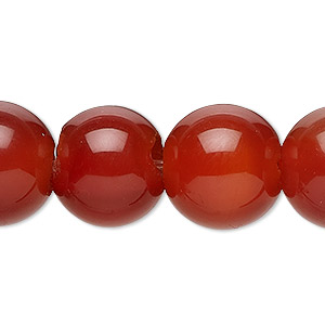 Bead, red agate (dyed / heated), 8mm round. B grade, Mohs hardness 6-1/2 to 7. Sold per pkg of 10.