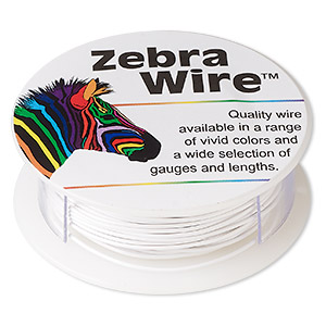 Wire, Zebra Wire&#153;, color-coated copper, white, round, 20 gauge. Sold per 15-yard spool.