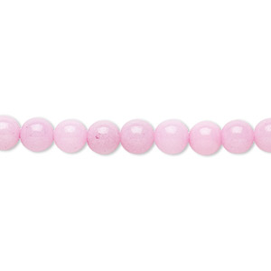 Bead, mountain &quot;jade&quot; (dolomite marble) (dyed), pink, 6mm round, B grade, Mohs hardness 3. Sold per 15-1/2&quot; to 16&quot; strand.