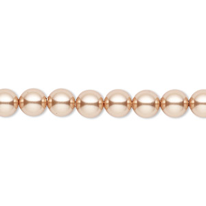 Pearl, Crystal Passions&reg;, rose gold, 6mm round (5810). Sold per pkg of 50.