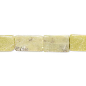 Bead, olive new &quot;jade&quot; (serpentine) (natural), 15x9mm-16x10mm rounded flat rectangle, D grade, Mohs hardness 2-1/2 to 6. Sold per 15&quot; to 16&quot; strand.