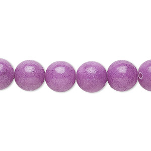 Bead, mountain &quot;jade&quot; (dolomite marble) (dyed), light purple, 10mm round, B grade, Mohs hardness 3. Sold per 15-1/2&quot; to 16&quot; strand.