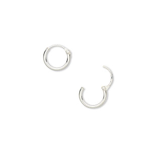 Hoop Earrings Sterling Silver Silver Colored