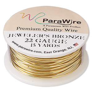 Wire, ParaWire&#153;, brass, jeweler&#39;s bronze, round, 22 gauge. Sold per 15-yard spool.