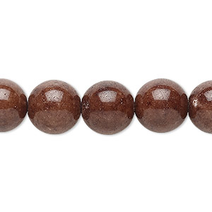 Bead, mountain &quot;jade&quot; (dolomite marble) (dyed), brown, 12mm round, B grade, Mohs hardness 3. Sold per 15-1/2&quot; to 16&quot; strand.
