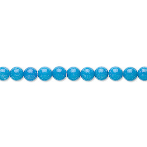 Bead, mountain &quot;jade&quot; (dolomite marble) (dyed), opaque turquoise blue, 4mm round, B grade, Mohs hardness 3. Sold per 15-1/2&quot; to 16&quot; strand.