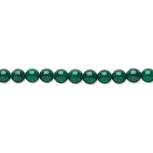 Bead, mountain &quot;jade&quot; (dolomite marble) (dyed), dark green, 4mm round, B grade, Mohs hardness 3. Sold per 15-1/2&quot; to 16&quot; strand.