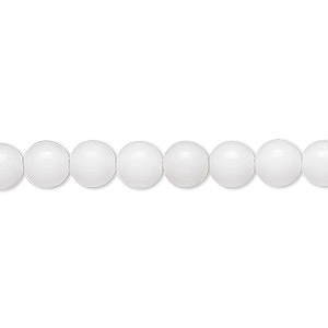 Bead, white mountain &quot;jade&quot; (dolomite marble) (natural), 6mm round, B grade, Mohs hardness 3. Sold per 15-1/2&quot; to 16&quot; strand.