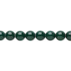 Bead, mountain &quot;jade&quot; (dolomite marble) (dyed), dark green, 6mm round, B grade, Mohs hardness 3. Sold per 15-1/2&quot; to 16&quot; strand.
