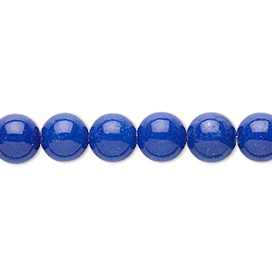 Bead, mountain &quot;jade&quot; (dolomite marble) (dyed), lapis blue, 8mm round, B grade, Mohs hardness 3. Sold per 15-1/2&quot; to 16&quot; strand.