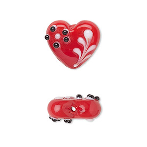 Handmade Lampwork Glass Heart Bead Set in a Variety of Styles and Shapes —  The Glass Studio