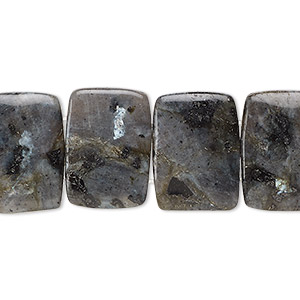 Bead, blue labradorite (natural), 18x13mm double-drilled rectangle with 0.5-1.5mm holes, B grade, Mohs hardness 6 to 6-1/2. Sold per 8-inch strand, approximately 15 beads.