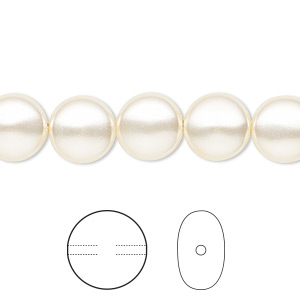 Pearl, Crystal Passions®, cream, 10mm coin (5860). Sold per pkg of 10 ...