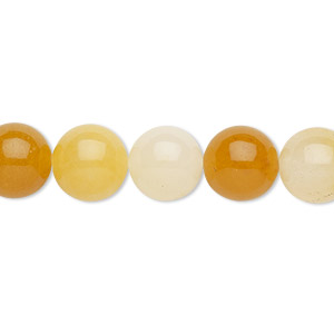 Bead, golden &quot;jade&quot; (quartz) (natural), 10mm round, B grade, Mohs hardness 7. Sold per 15-1/2&quot; to 16&quot; strand.
