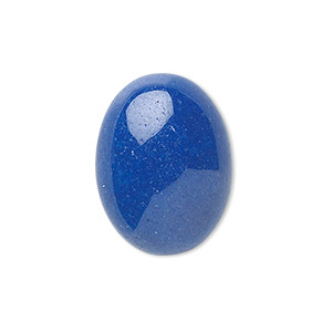 Cabochon, mountain &quot;jade&quot; (dolomite marble) (dyed), lapis blue, 8x6mm calibrated oval, B grade, Mohs hardness 3. Sold per pkg of 20.