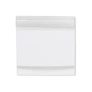 Earring card, PVC plastic, clear, 1-inch square with adhesive front. Sold per pkg of 100.