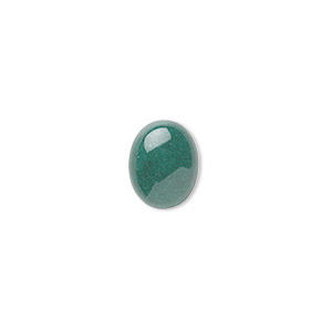 Cabochon, mountain &quot;jade&quot; (dolomite marble) (dyed), green, 10x8mm calibrated oval, B grade, Mohs hardness 3. Sold per pkg of 20.