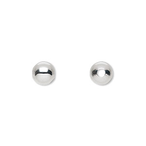 Bead, silver-plated brass, 7mm round. Sold per pkg of 100.