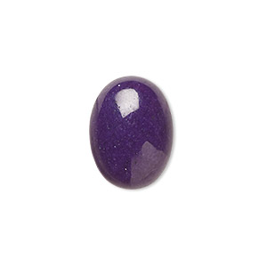 Cabochon, mountain &quot;jade&quot; (dolomite marble) (dyed), purple, 16x12mm calibrated oval, B grade, Mohs hardness 3. Sold per pkg of 14.