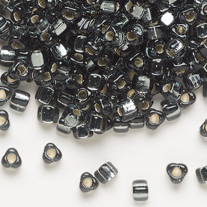 Seed bead, Miyuki, glass, transparent iris clear, (TR1151), #5 triangle.  Sold per 25-gram pkg. - Fire Mountain Gems and Beads