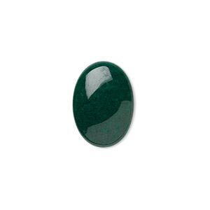 Cabochon, mountain &quot;jade&quot; (dolomite marble) (dyed), green, 18x13mm calibrated oval, B grade, Mohs hardness 3. Sold per pkg of 12.