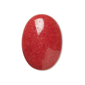 Cabochon, mountain &quot;jade&quot; (dolomite marble) (dyed), coral, 25x18mm calibrated oval, B grade, Mohs hardness 3. Sold per pkg of 8.
