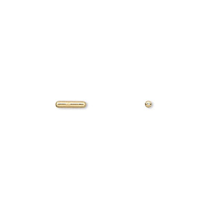 Bead, gold-plated brass, 6.5x1.5mm tube. Sold per pkg of 100.